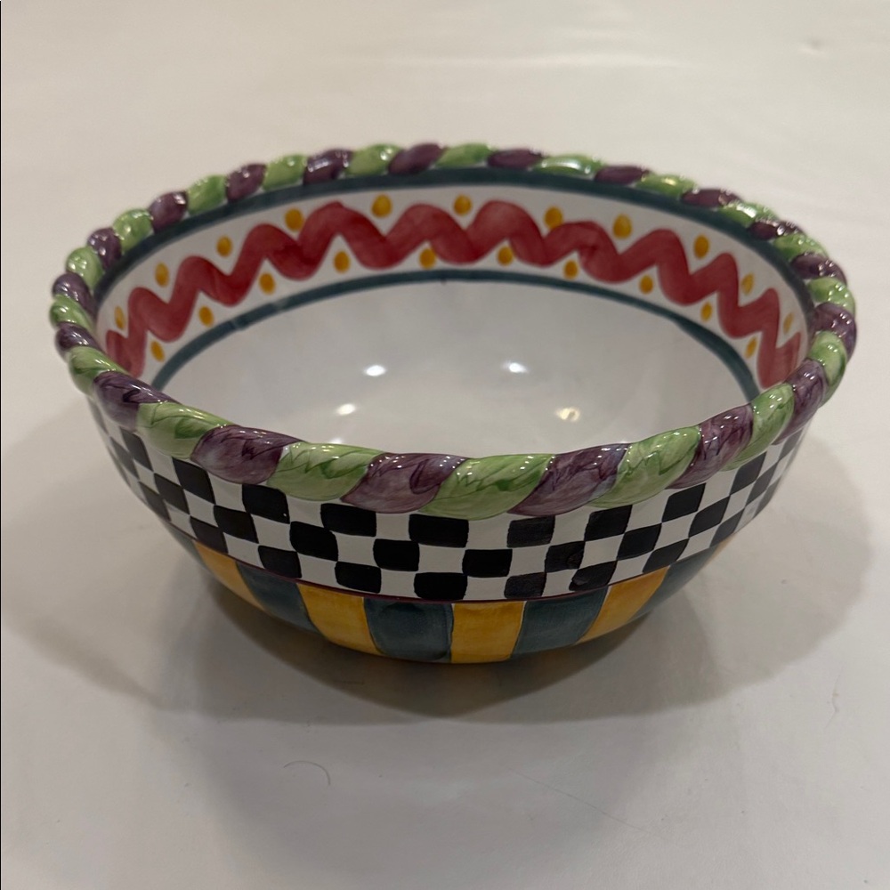 Mackenzie Childs vintage Piccadilly 9” Ceramic Bowl